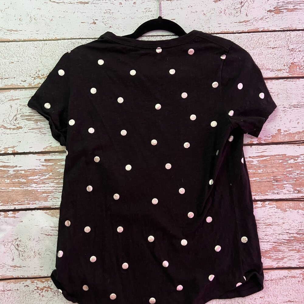 Old Navy Black with Silve Polka Dots Tee - Picture 3 of 3